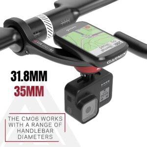 KOM Cycling CM06 Quick Release GoPro Computer Mount for Wahoo and Garmin Bike Computers Top Mount Compatible with GoPro Adapters Bundle