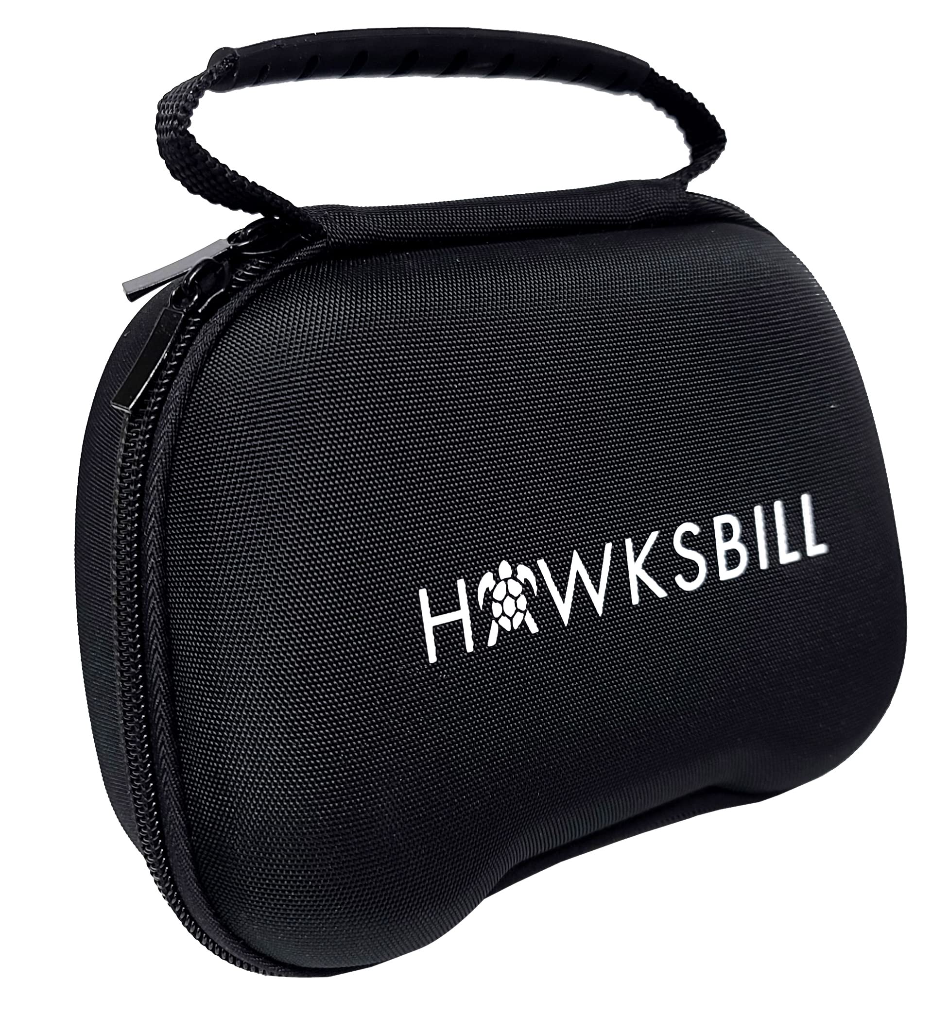 Hawksbill Travel Controller Case Compatible with Switch Pro Controller, PS5 Controller & Xbox Controller - Portable and Compact Hard Shell Carrying Case (Black & White)