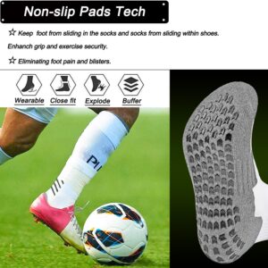 GOGOGOAL Non-slip Football Athletic Sock Men Women Anti-slip Slipper Socks Hospital Grip Soccer Sports Training Sock Basketball Yoga White M 3P