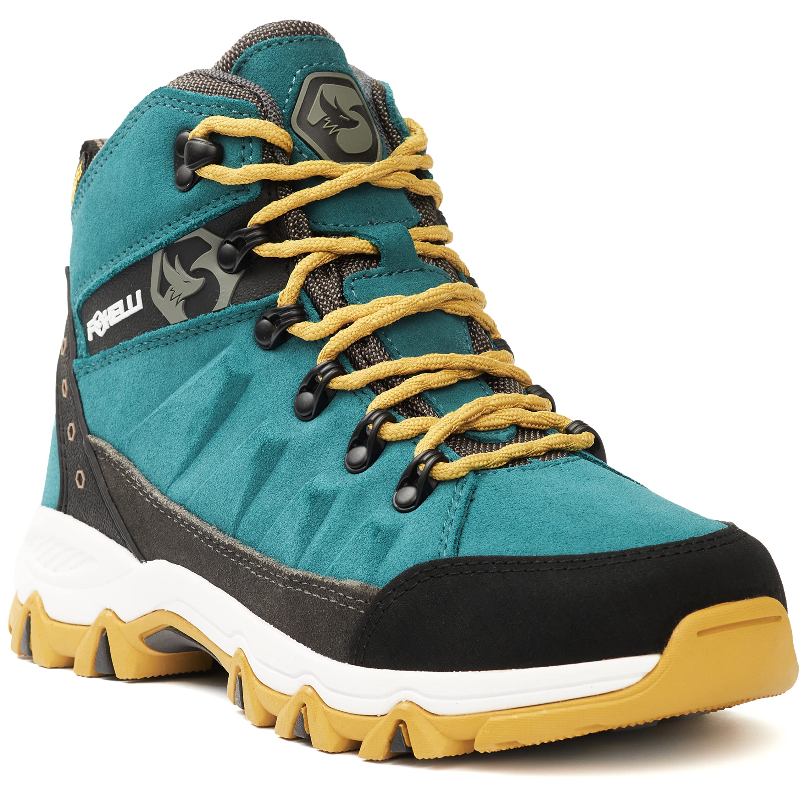 Foxelli Women’s Hiking Boots – Suede Leather Waterproof Hiking Boots for Women, Breathable, Comfortable & Lightweight Hiking Shoes Teal