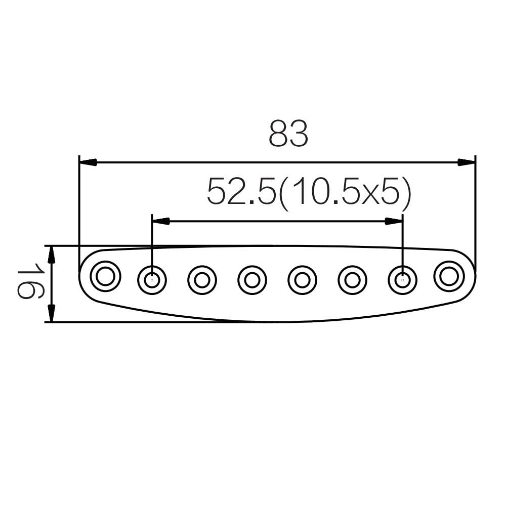 KAISH Guitar Bridge String Thru Body Ferrule Plate Guitar String Ferrules String Bushing Plate for Electric Guitar Chrome