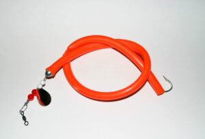 santini tube and worm lure trolling 20" 3oz orange