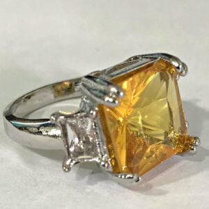 WDIYIEETN Luxury Women 925 Sterling Silver Huge Citrine Princess Cut Crystal Diamond Ring Wedding Jewelry Gift (10)