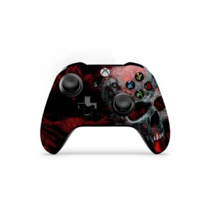 zoomhitskins controller skin compatible with x1 s and x1 x, vinyl sticker technology, red cranium skull horror brain dark black, durable, bubble-free, goo-free, 1 skin, made in the usa