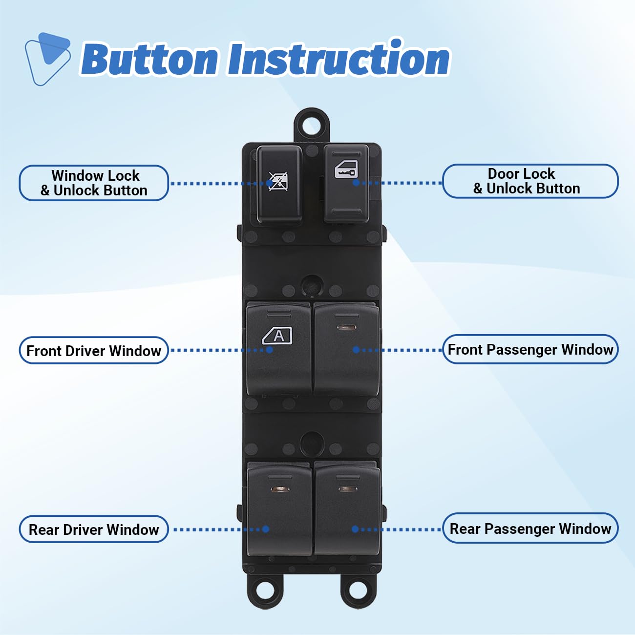 AiYiGu Power Window Control Switch Master Door Lock Button Driver Side Compatible with Nissan Pathfinder 2005-2008, Nissan Sentra 2008-2012, Replaces OEM 25401-ZJ60A 25401-ZP40B 25401ZP40B 25401-9W100