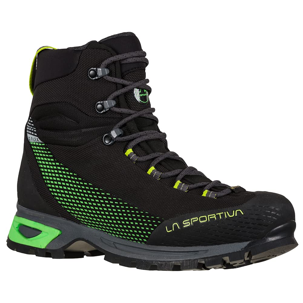 La Sportiva Mens Trango TRK GTX Mountaineering/Hiking Boot, Black/Flash Green, 11.5