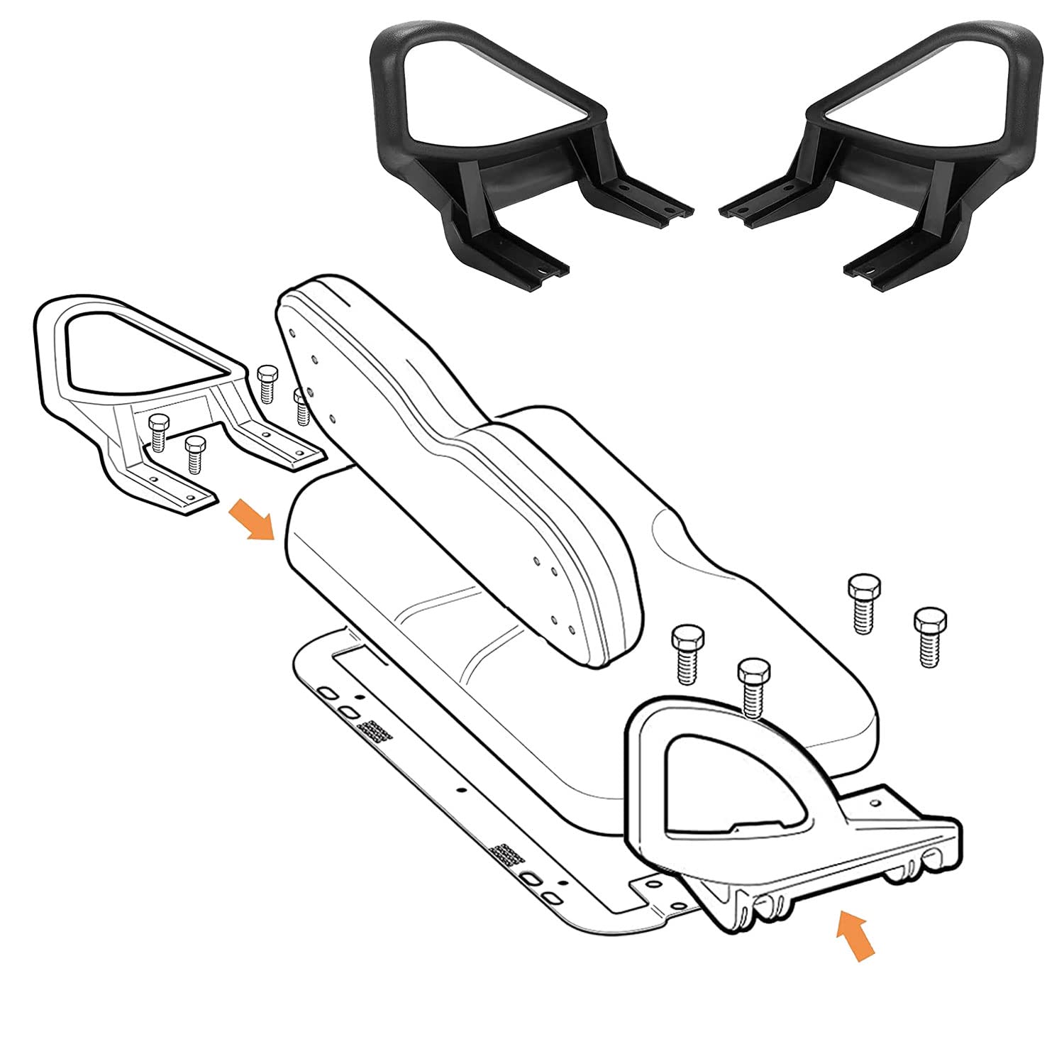 iLSKW Golf Cart Ezgo Arm Rest Hip Restraint for Model TXT 1994 up and Newer Driver Side Left 71702-G01 & Passenger Side Right 71701-G01