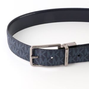 Michael Kors Men's Cut to Fit Reversible PVC Leather Dress Belt (Admiral Blue)