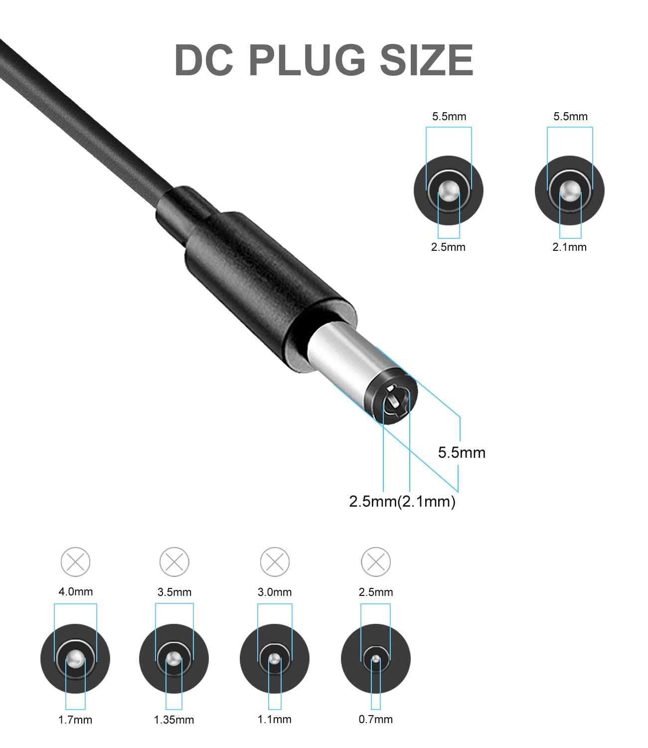 12V AC Power Adapter Cord fits for Yamaha Keyboard PSR, YPG, YPT, DGX, DD, EZ, P Digital Piano and Portable Keyboard Series (PA130 PA150 YPG-235 YPT-230 YPT-400 and More)