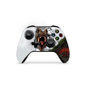 zoomhitskins controller skin compatible with x1 s and x1 x, vinyl sticker technology, t rex dinosaur white, durable, bubble-free, goo-free, 1 skin, made in the usa