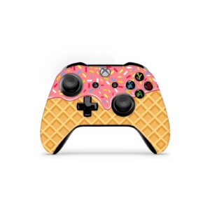 zoomhitskins controller skin compatible with x1 s and x1 x, vinyl sticker technology, waffle ice cream cute sweet dessert pink, durable, bubble-free, goo-free, 1 skin, made in the usa