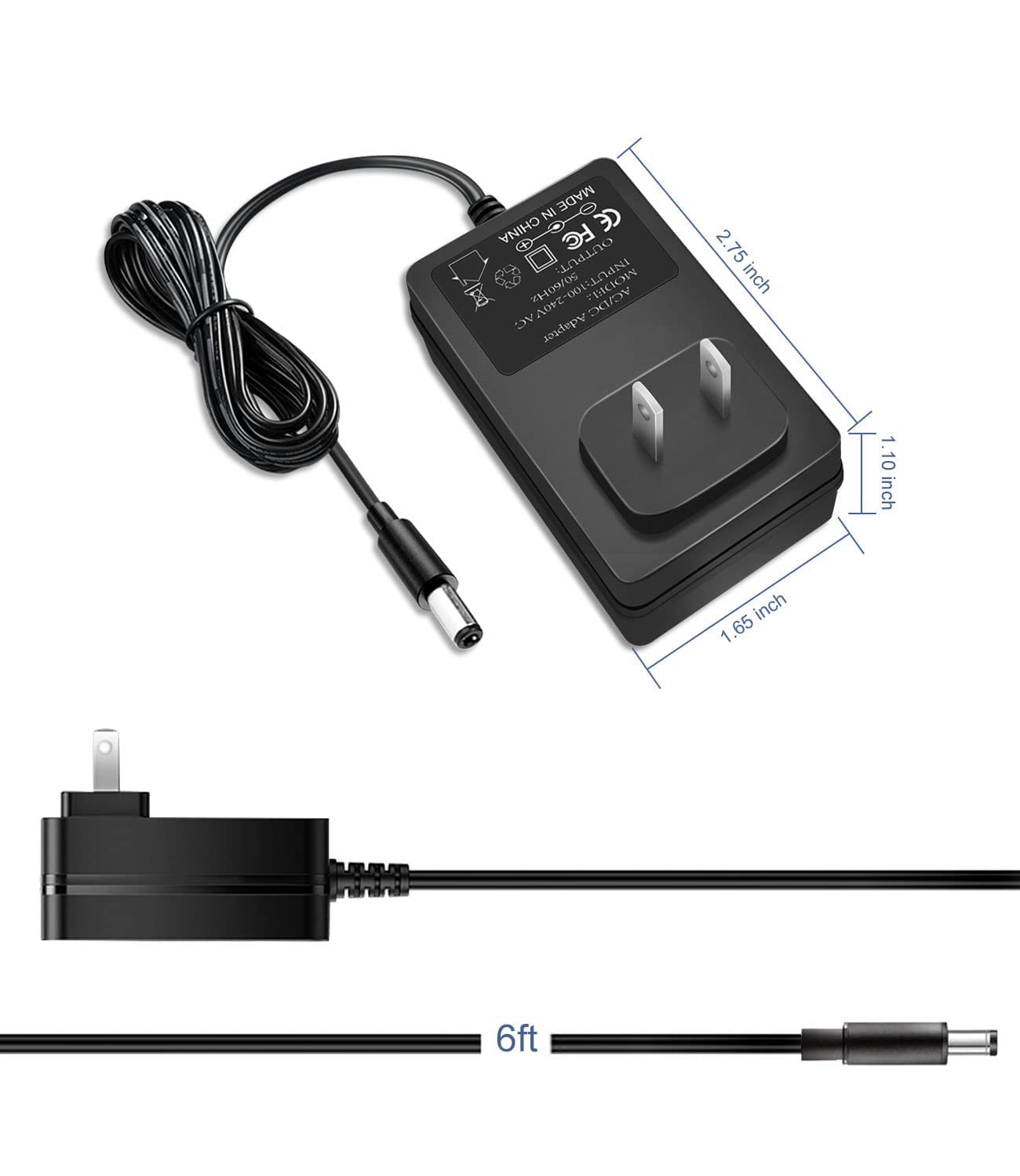 12V AC Power Adapter Cord fits for Yamaha Keyboard PSR, YPG, YPT, DGX, DD, EZ, P Digital Piano and Portable Keyboard Series (PA130 PA150 YPG-235 YPT-230 YPT-400 and More)