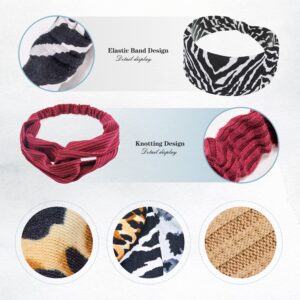 Headbands for Women Elastic Bohu Hair Bands Twist Knotted Turban Vintage Headband Girls Headwraps for Yoga Workout 9 Pack