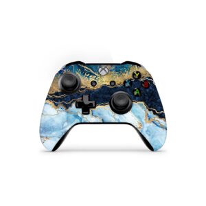 ZOOMHITSKINS Controller Skin Compatible with X1 S and X1 X, Vinyl Sticker Technology, Limestone Gem Marble Planet Blue Gold, Durable, Bubble-Free, Goo-Free, 1 Skin, Made in The USA