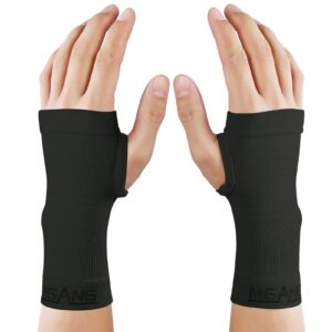 MGANG Wrist Support Sleeves, 1 Pair Wrist Compression Gloves for Unisex, 20-30 mmHg Wrist Brace Support for Carpal Tunnel, RSI, Tendonitis, Sprains, HandInstability, Pain Relief, Black S