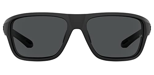 Under Armour mens Ua Battle Sunglasses, Matte Black/Gray, 65mm 16mm US