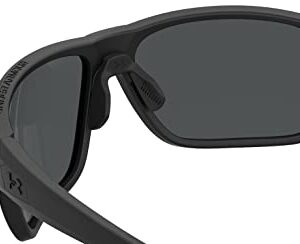 Under Armour mens Ua Battle Sunglasses, Matte Black/Gray, 65mm 16mm US