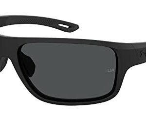 Under Armour mens Ua Battle Sunglasses, Matte Black/Gray, 65mm 16mm US