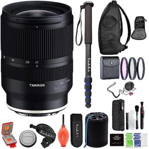 tamron 17-28mm f/2.8 di iii rxd lens for sony e with advanced accessories & travel bundle (tamron usa 6-year warranty)