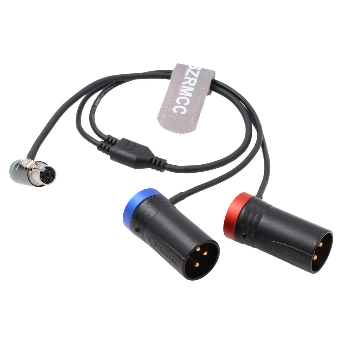 SZRMCC Low-Profile TA5F Mini XLR 5 pin to Dual XLR 3 Pin Audio Cable for Zaxcom QRX Field Mixer recorders Sound Devices 633 664 688 788T