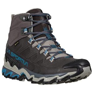 La Sportiva Womens Ultra Raptor II Mid Leather GTX Hiking Boots, Carbon/Atlantic, 9.5