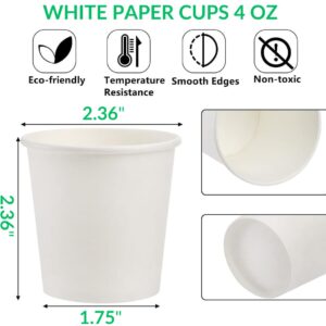 Lakesstory 50 Pack 4 oz. White Paper Disposable Cups – Hot and Cold Beverage Drinking Cup for Water, Juice, Coffee or Tea – Ideal for Water Coolers, Party, or Coffee On the Go’