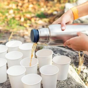 Lakesstory 50 Pack 4 oz. White Paper Disposable Cups – Hot and Cold Beverage Drinking Cup for Water, Juice, Coffee or Tea – Ideal for Water Coolers, Party, or Coffee On the Go’