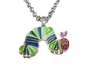 kiola designs colorful caterpillar bug insect pendant necklace