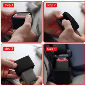 Morlike Silicone Belt Buckle Holder Booster (Black-4 Pack)