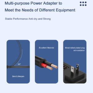 9V Power Adapter fit for Casio Keyboard AD-5 AD-5MU WK-110 WK-200 LK-43 LK-100 CT-360 CTK-496 CTK-573 CTK-611 CTK-700 CTK-710 CTK-2100 CasioTone Piano Keyboard Power Supply Cord