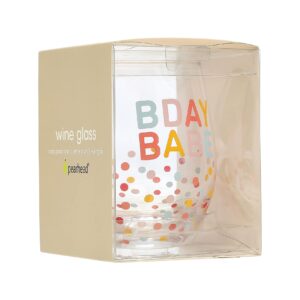 Pearhead Bday Babe Wine Glass, Birthday Party Favor, Birthday Party Accessory, Birthday Celebration Supplies, Great Gift Ideas for Her,15 oz.