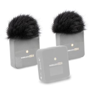 sunmon mic pop filter furry windscreen for rode wireless go 2 microphone，windproof and noisy, rode wireless mic cover furry foam compatible with rode wireless go 2 (2 pc)