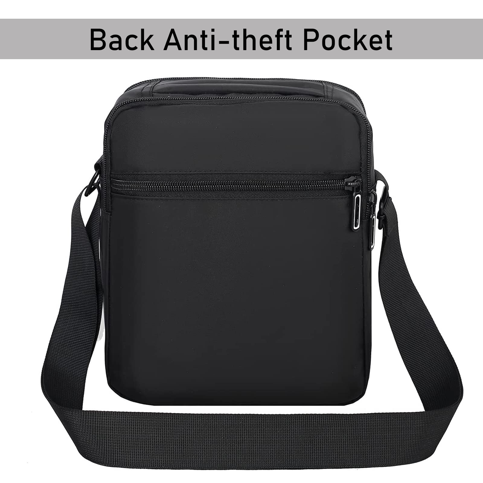 Small Men's Waterproof Messenger Bag - Ideal Crossbody Sling Purse Handbag for Work - Casual Black Shoulder Bag