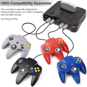 2 Pack Classic N64 Controller, suily Game pad Joystick for 64 - Plug & Play (Non PC USB Version) (Transparent Orange/Transparent Green)