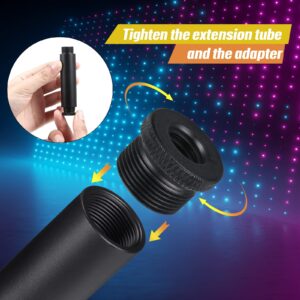 Mic Stand Extension Tube 4 Pieces 5/8 Inch Microphone Extension Pipe Aluminium Alloy Stand Extenders Screw Boom Tubes Microphone Extension Rod with 2 Metal Adapters for Desk Stand Arm Stand, Black