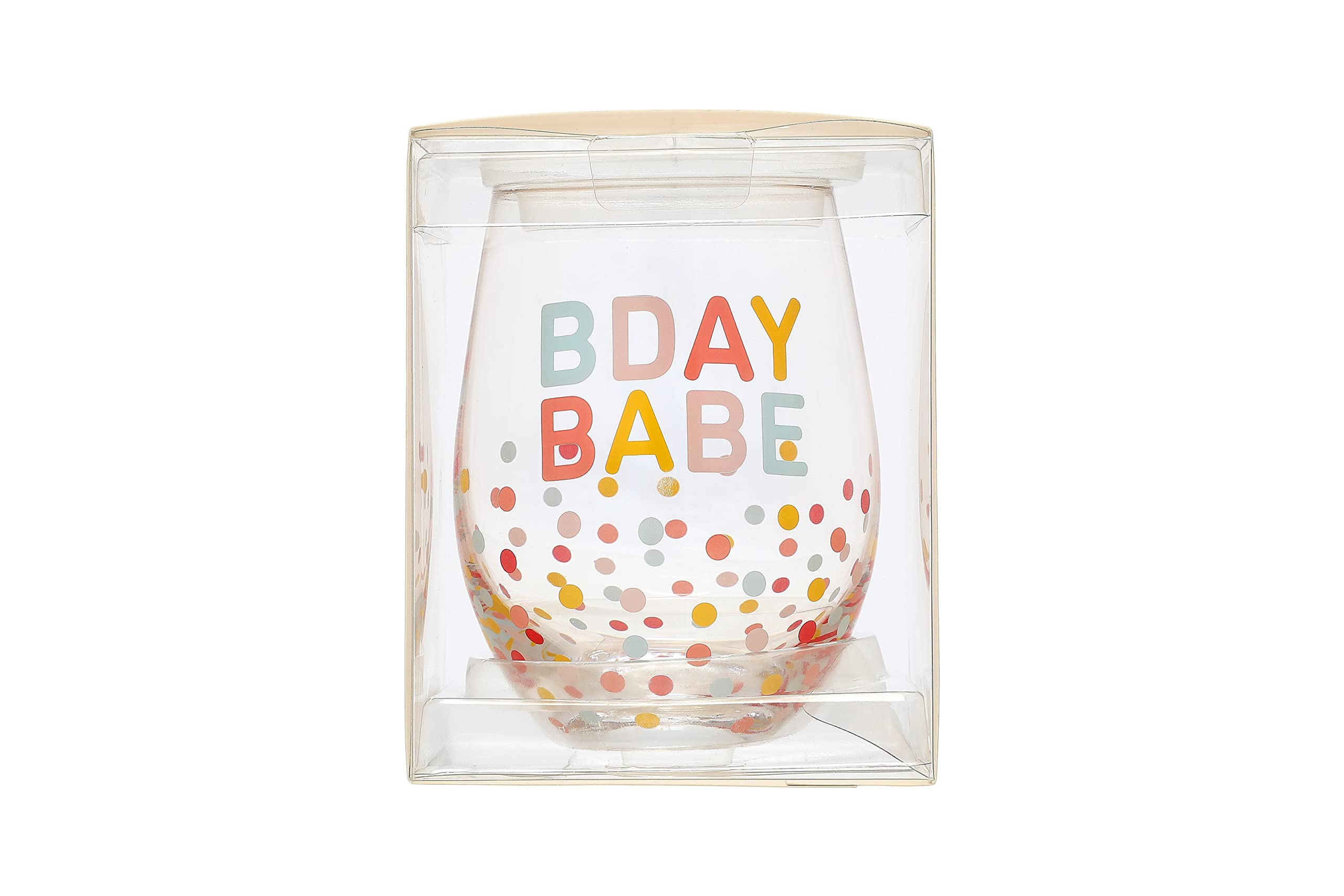 Pearhead Bday Babe Wine Glass, Birthday Party Favor, Birthday Party Accessory, Birthday Celebration Supplies, Great Gift Ideas for Her,15 oz.