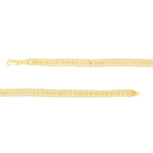 Floreo 10k Yellow Gold Small Mirror Heart Charms on Double Link Bracelet, 7 inch