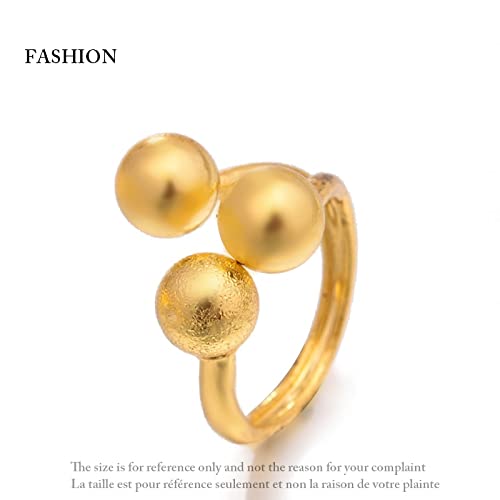 Dubai France 24K Bead Round Gold Color Rings Dubai Rings for Women Twist African Round Party Wedding Gifts Rings Gift