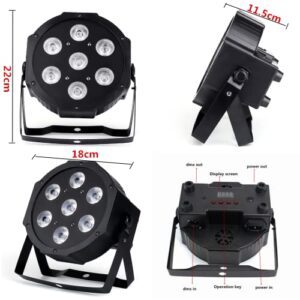 LED Par Light Stage Lights 7x12W Uplights with Strict Testing 4in1 RGBW LED Par Lights Sound Activated DMX512 Control Bright DJ Par Light for Stage Party Club Disco Wedding Events