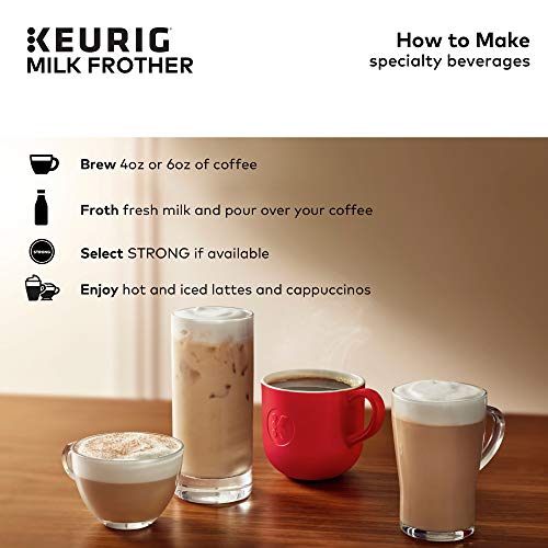 Keurig K-Supreme Plus SMART Single Serve Coffee Maker Milk Frother for Hot and Cold Milk Foam