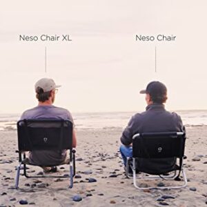 Neso Beach Chairs 2 Pack | Water Resistant with Shoulder Strap and Slip Pocket | Folds Thin (Navy, Regular)