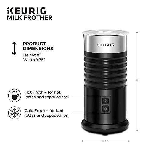 Keurig K-Supreme Plus SMART Single Serve Coffee Maker Milk Frother for Hot and Cold Milk Foam