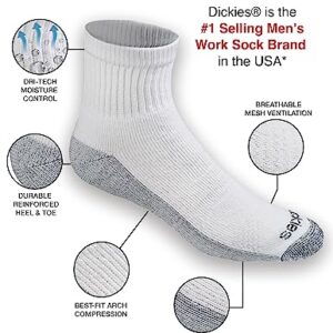 Dickies Men's Big & Tall Dri-Tech Moisture Control Quarter Socks, Available in M-XXL (6, 18, White (12 Pairs), XX-Large