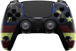 moddedzone wireless controller for ps5 with exclusive and unique designs compatible with playstation 5 and pc - the ideal christmas gift for gaming enthusiasts - expertly crafted in usa(american flag)