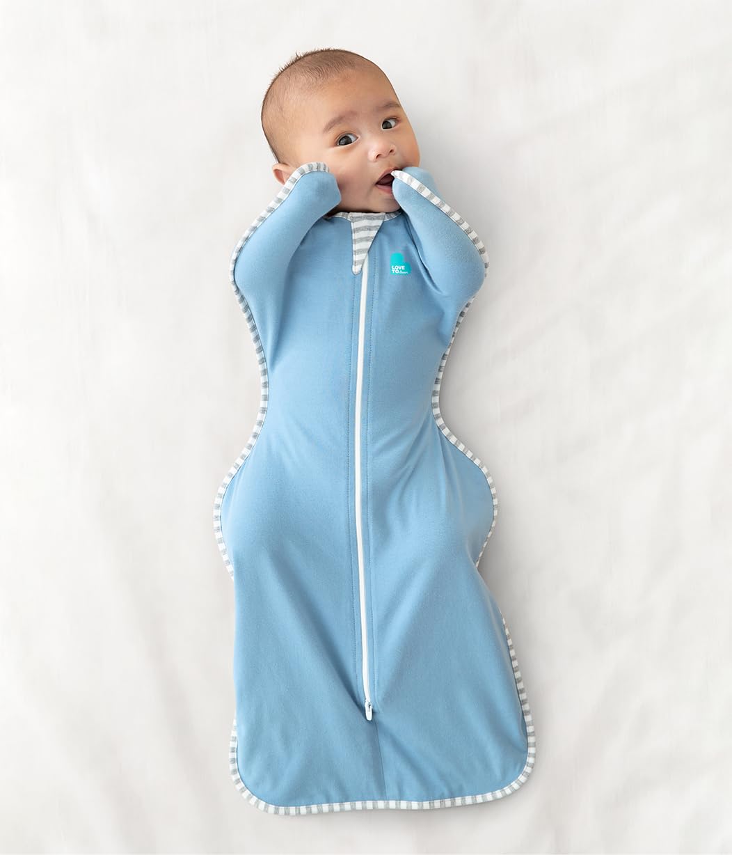 Love to Dream Swaddle UP, Baby Sleep Sack, Self-Soothing Swaddles for Newborns, Get Longer Sleep, Snug Fit Helps Calm Startle Reflex, New Born Essentials for Baby, 13-19 lbs, Blue