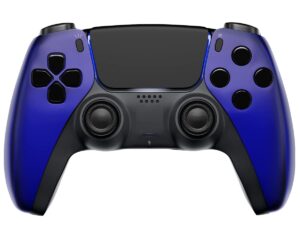 moddedzone wireless controller for ps5 with exclusive and unique designs compatible with playstation 5 and pc - the ideal christmas gift for gaming enthusiasts - expertly crafted in usa chrome blue