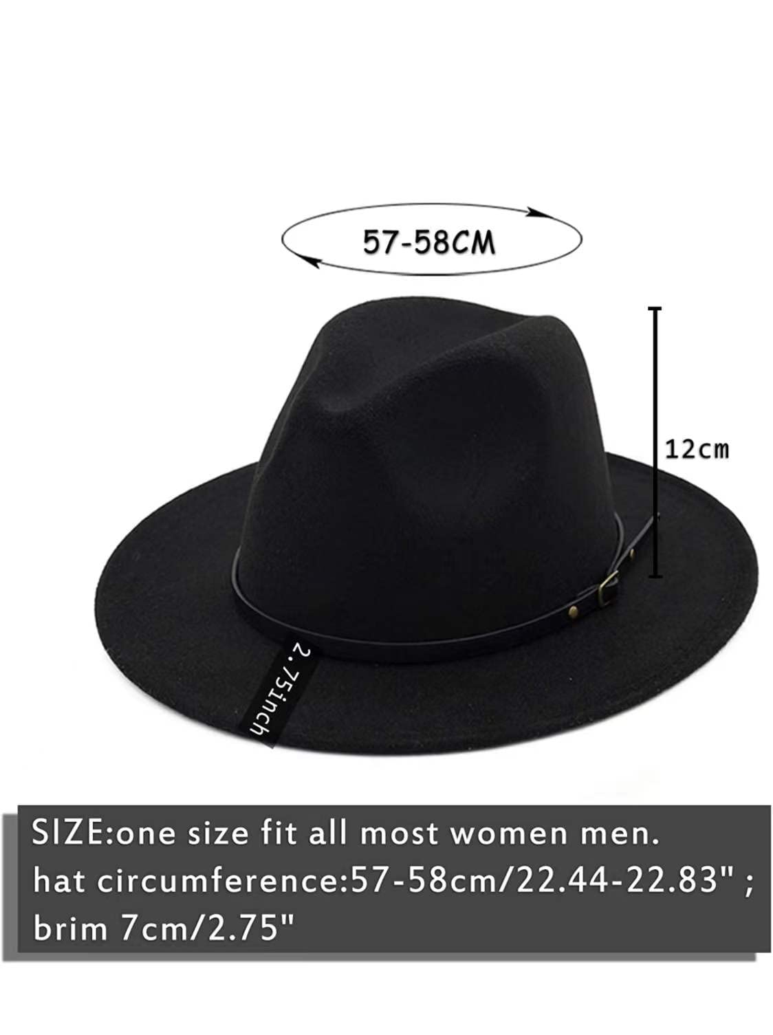 【2 Pack】 Fedora Hats for Women Fashionable Classic Wide Brim Womens Fedora Hat (Black + Khaki)