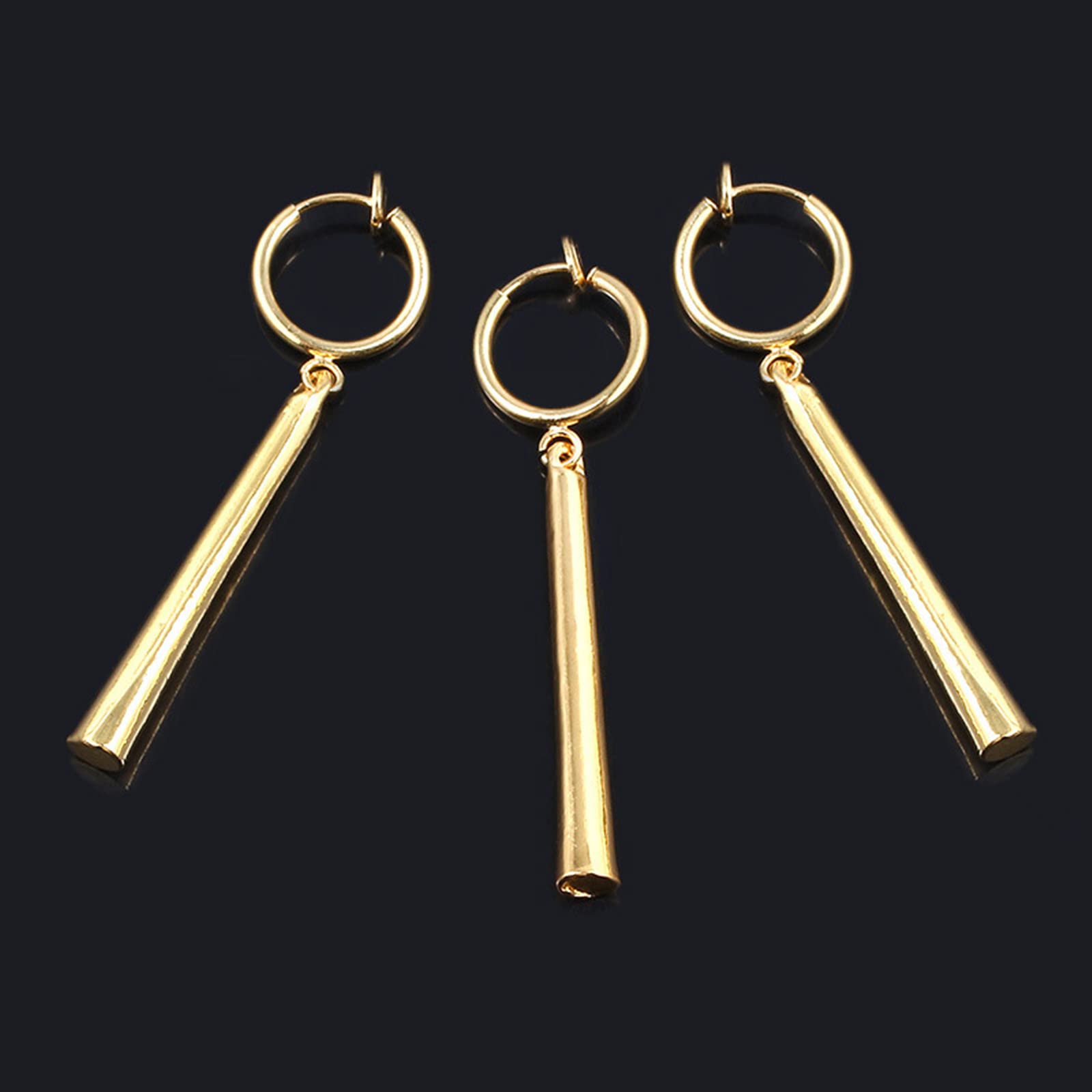 XHBTS One Piece Zoro Earrings - Gold Clip On Anime Cosplay Earrings for Anime Lovers 3 Set with Mini Cloth and Mini Box(Clip on)