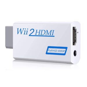 yafiygi wii hdmi converter adapter connect 1080p 720p output video 3.5mm audio compatible with nintendo wii wii u hdtv monitor supports all wii display modes