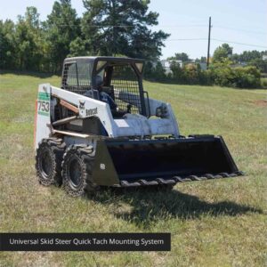 titan attachments 84" hd skid steer dirt bucket with bolt-on teeth, rated 3,200 lb, universal quick tach